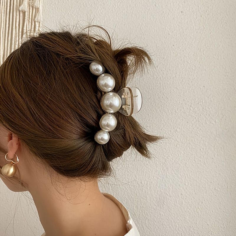 Pearl Hair Claw Styling Hajcsatolók Erős Tartású Hajkapcsok Nagy Csúszásmentes Hajkiegészítők Születésnapi Ajándék Nőknek Lányok Barátnő