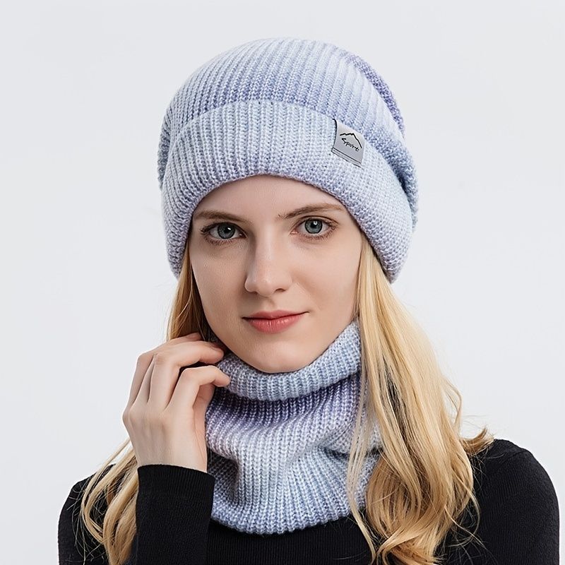 2db Winter Beanies Snood Szettek Téli Sapka Beanie Sapka-téli És Sál Szett Lányok Sapkák Az Ajtóban Aranyos Puha Meleg