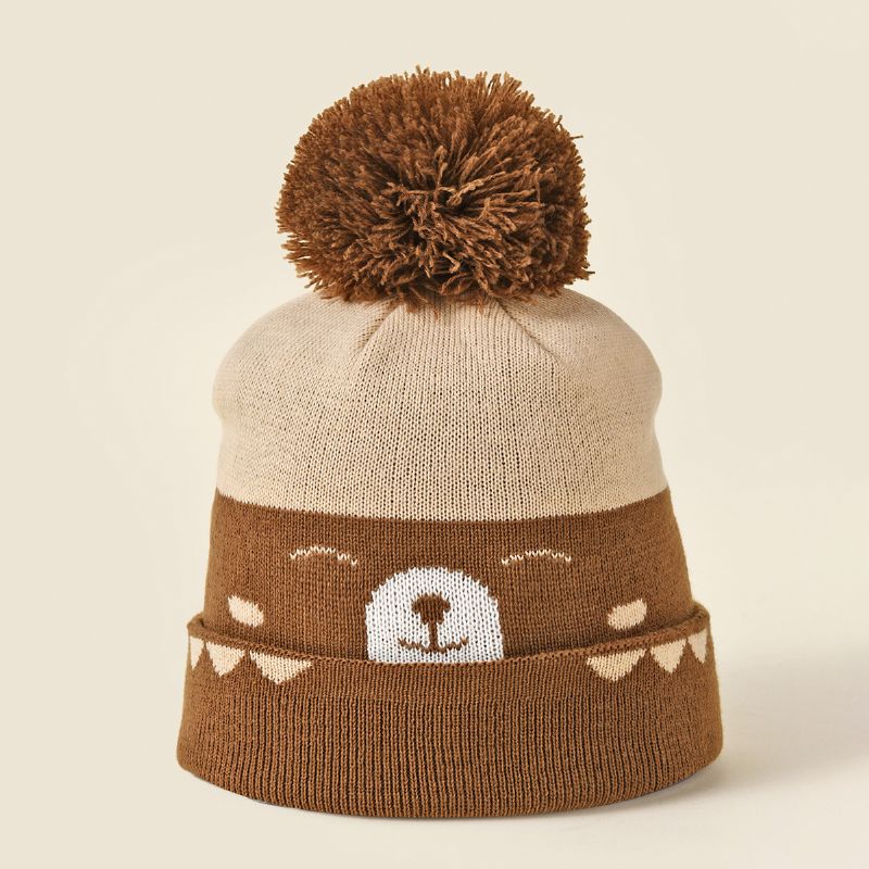 Fiúk Bear Cartoon Thermal Cap