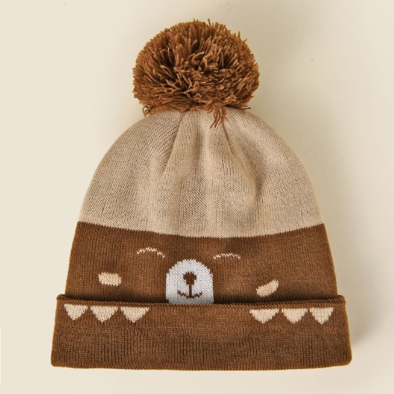 Fiúk Bear Cartoon Thermal Cap