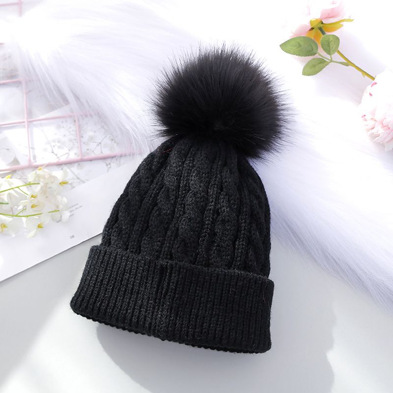 Kids Lányok Pom-pom Decor Beanie Sapka