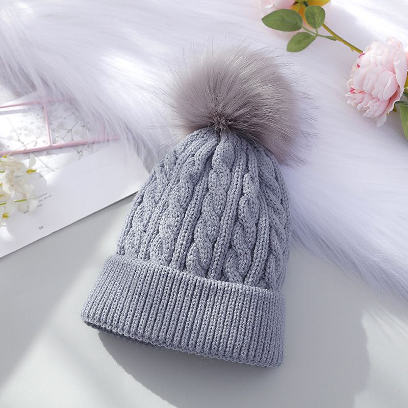 Kids Lányok Pom-pom Decor Beanie Sapka