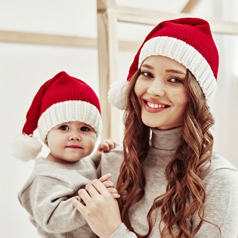 Kötött Karácsonyi Kalapok Aranyos Puha Felnőtteknek Gyerekeknek Szilveszteri Buli Díszek Ajándékok