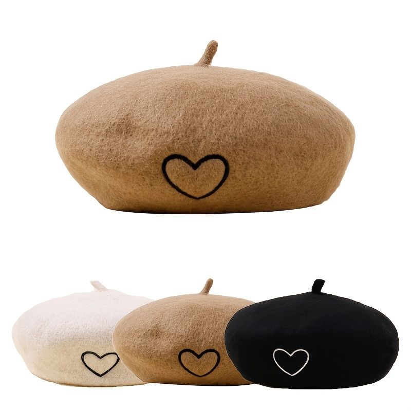 Lányok Divat Love Beret Kalap Autumn Winter