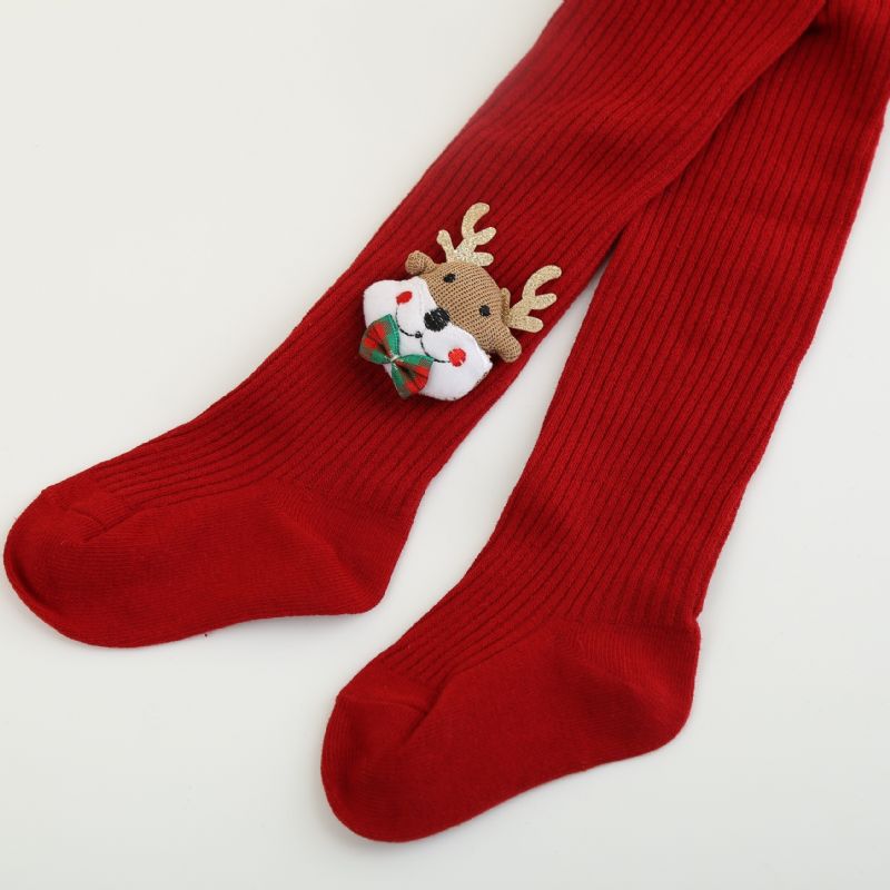 1pár Lányok Elk Christmas Socks Térdig Magasított Zokni