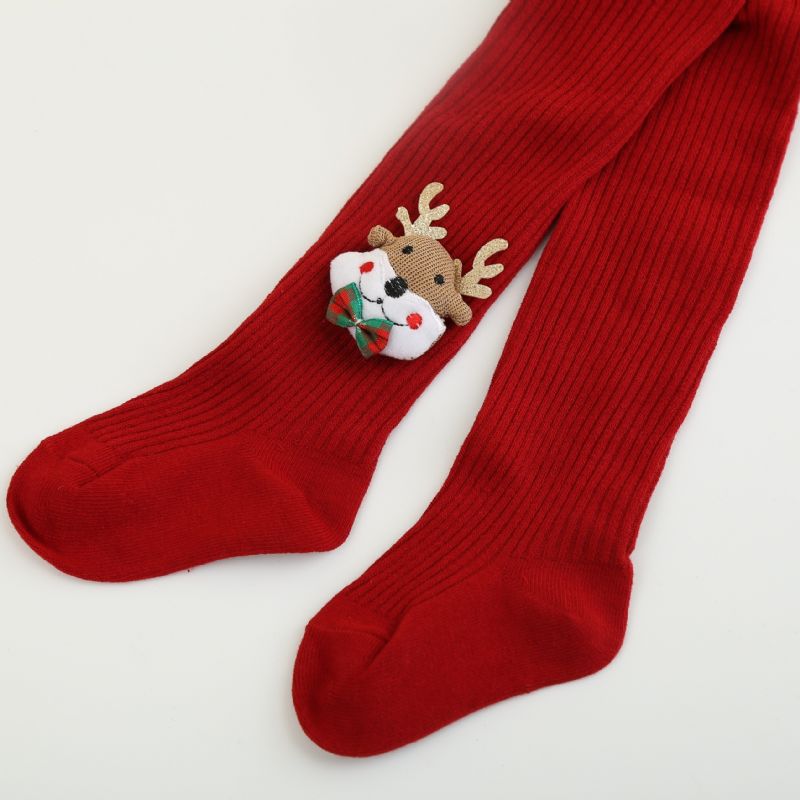 1pár Lányok Elk Christmas Socks Térdig Magasított Zokni