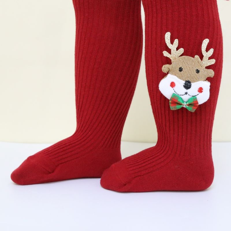 1pár Lányok Elk Christmas Socks Térdig Magasított Zokni