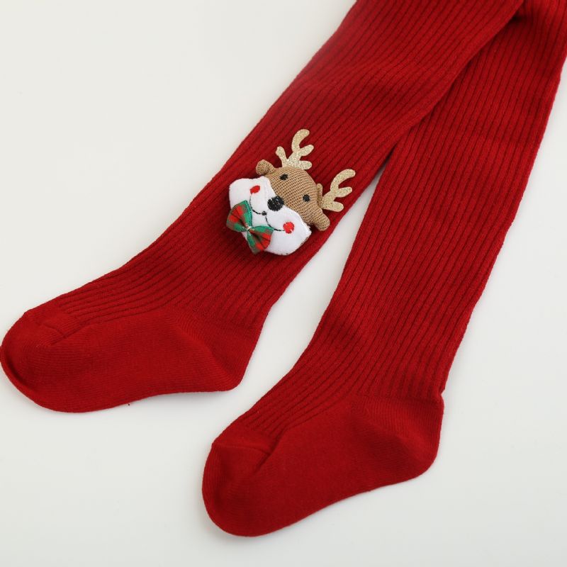 1pár Lányok Elk Christmas Socks Térdig Magasított Zokni