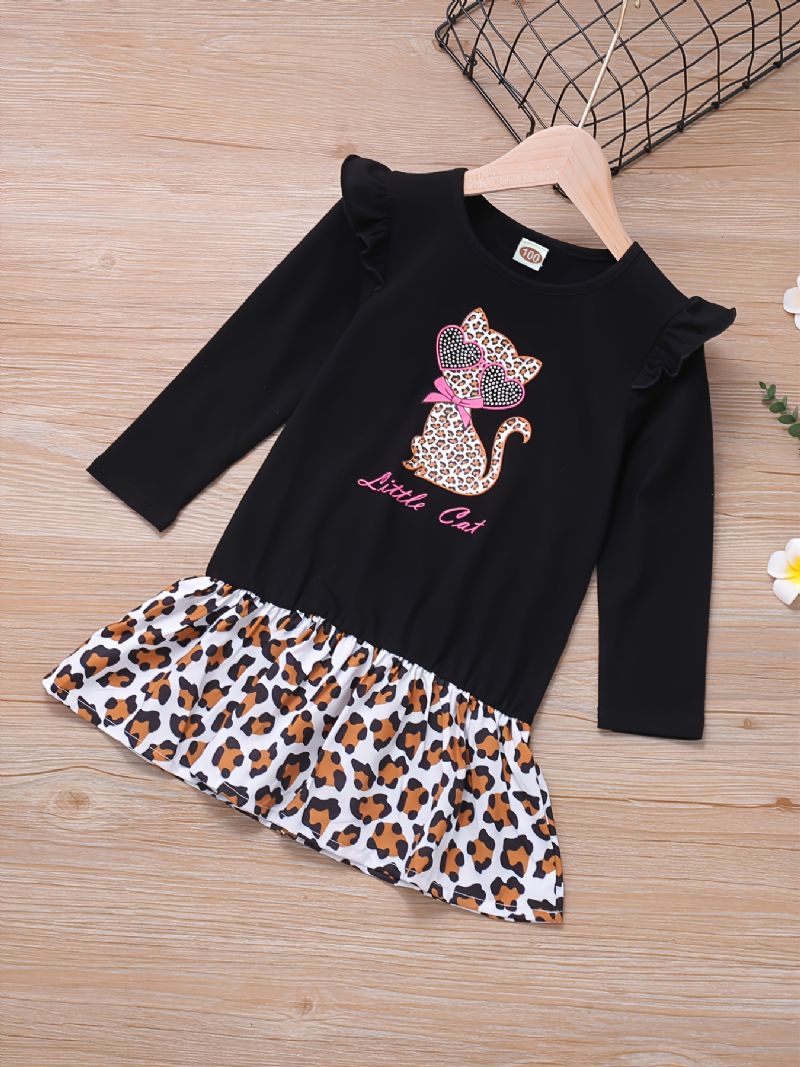 Nyomtatott Cat Leopard Hem Pólóruha