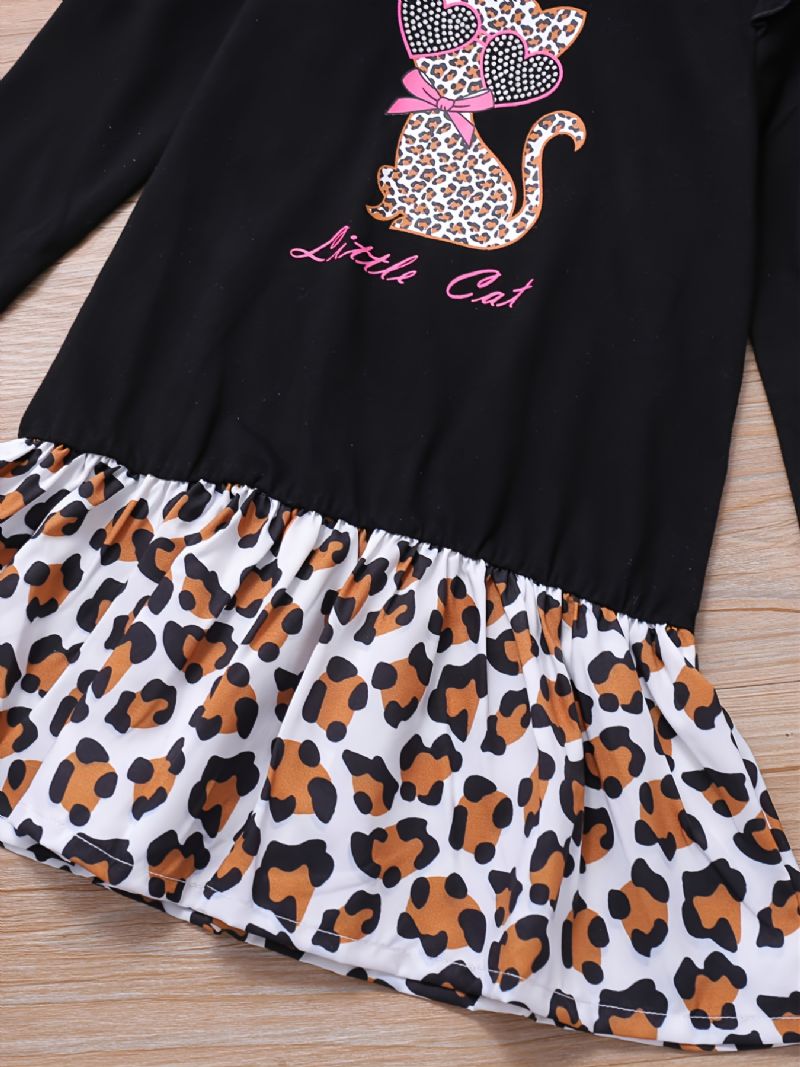 Nyomtatott Cat Leopard Hem Pólóruha