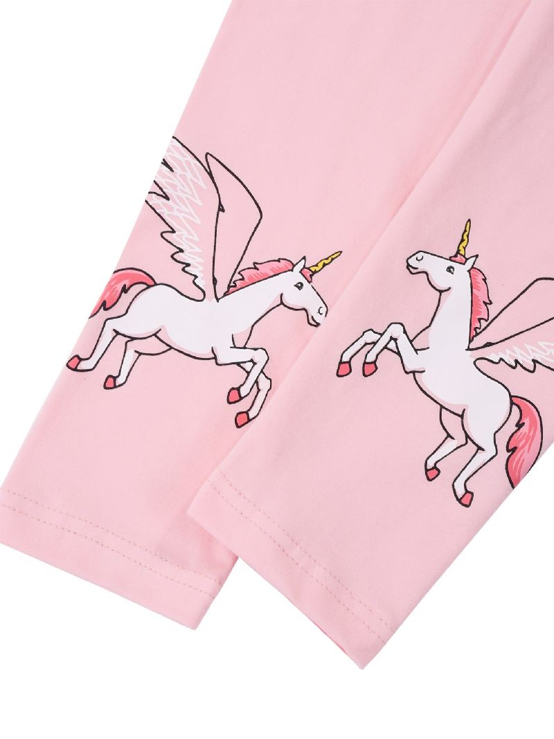 Bébi Lányok Stretch Puha Leggings Unicorn Print Pants Gyerekruhák