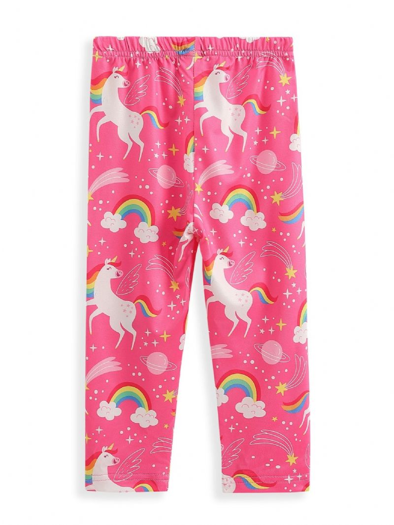 High Stretch Lányok Cartoon Unicorn Leggings