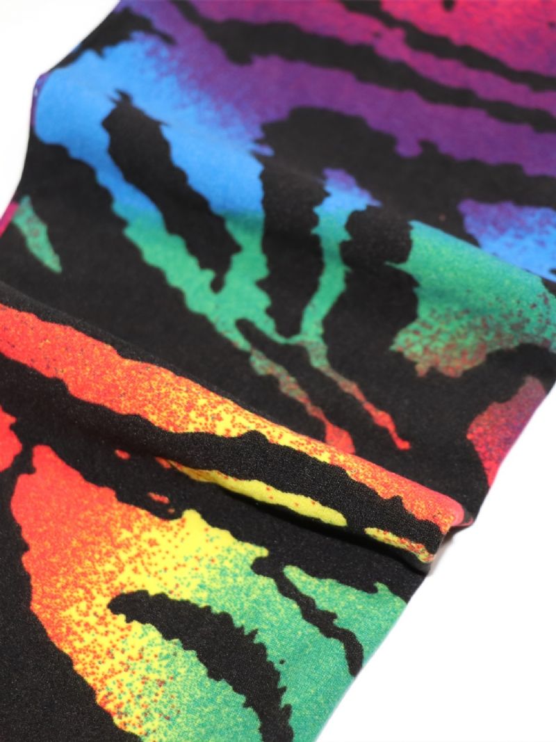 Kids Lányok Black Rainbow Tie Dye Leggings Nyakkendőfesték Stretch Puha Nadrág