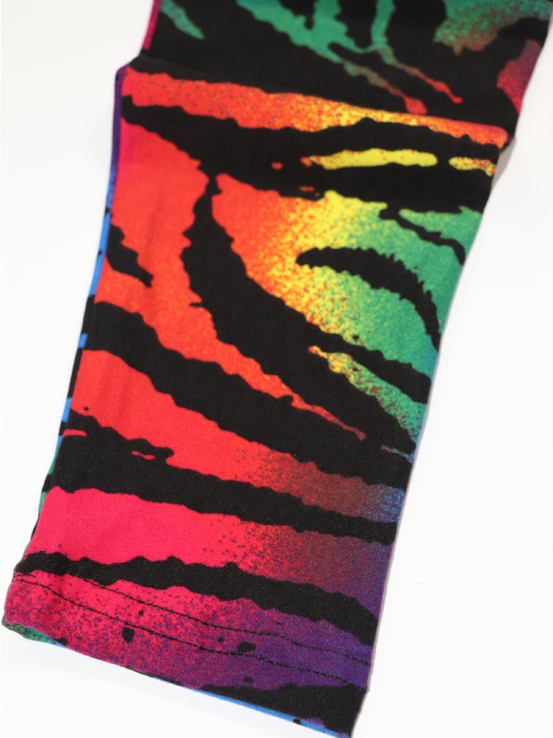 Kids Lányok Black Rainbow Tie Dye Leggings Nyakkendőfesték Stretch Puha Nadrág