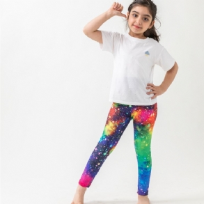 Lányok Galaxy Print Leggings Nagy Sztreccsel