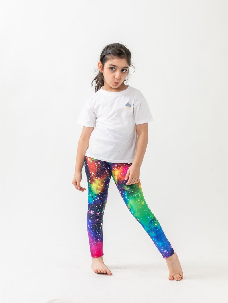 Lányok Galaxy Print Leggings Nagy Sztreccsel