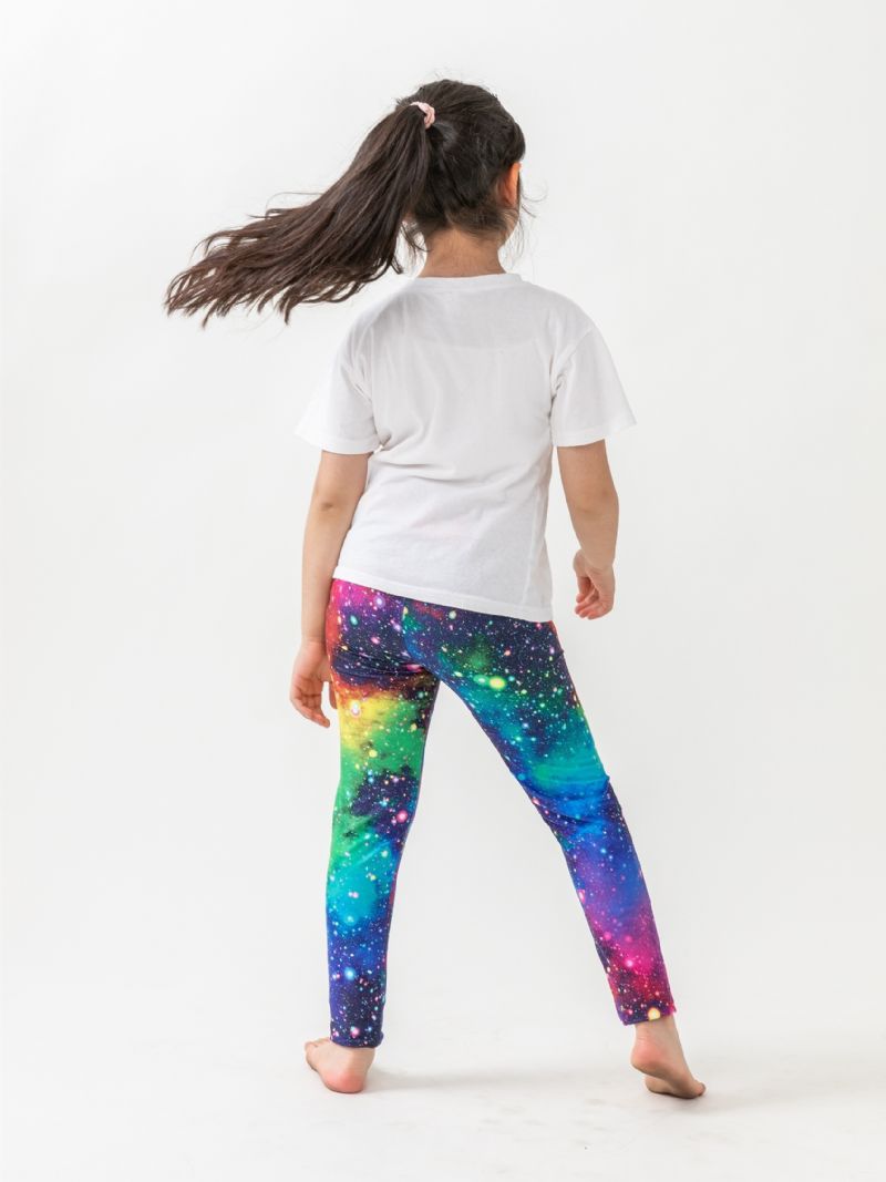 Lányok Galaxy Print Leggings Nagy Sztreccsel