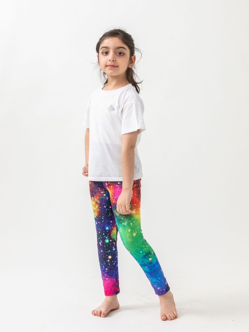 Lányok Galaxy Print Leggings Nagy Sztreccsel