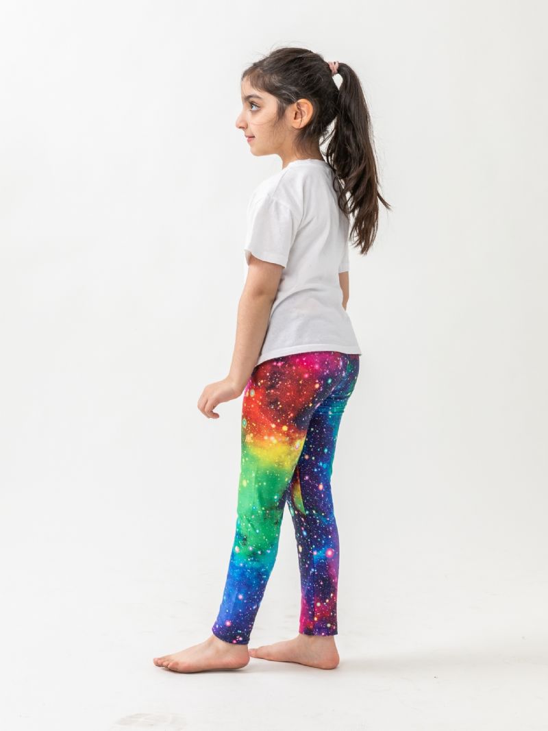 Lányok Galaxy Print Leggings Nagy Sztreccsel