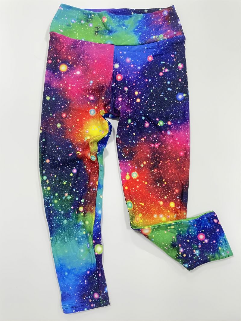 Lányok Galaxy Print Leggings Nagy Sztreccsel