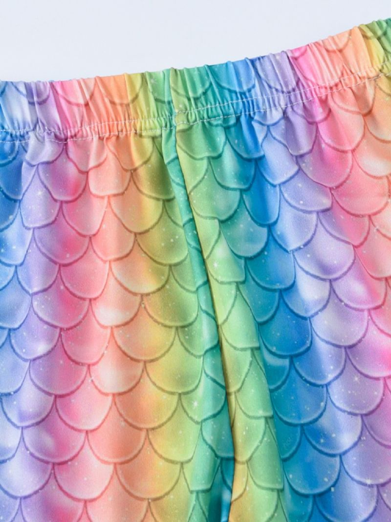 Lányok Rainbow Mermaid Nyomtatott Leggings Jóga Nadrágok Gyerekruhák