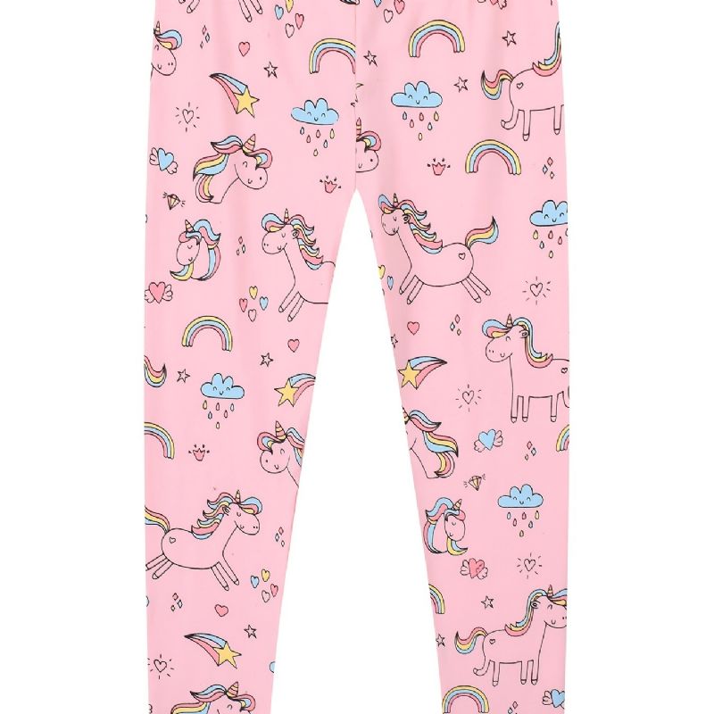 Lányok Stretch Puha Leggings Aranyos Unicorn Full Print Pants Gyerekruhák