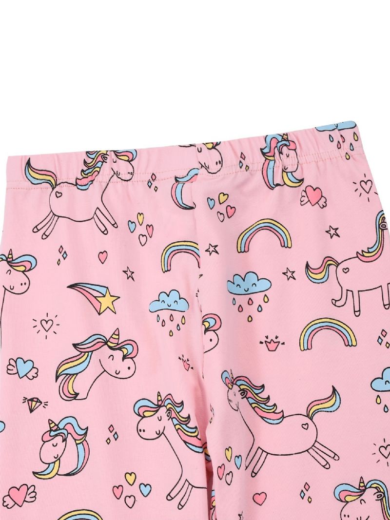 Lányok Stretch Puha Leggings Aranyos Unicorn Full Print Pants Gyerekruhák