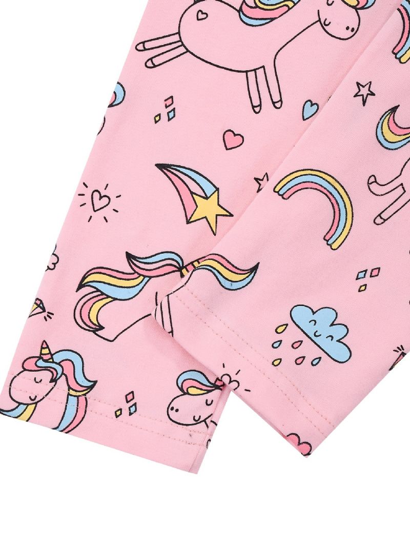 Lányok Stretch Puha Leggings Aranyos Unicorn Full Print Pants Gyerekruhák