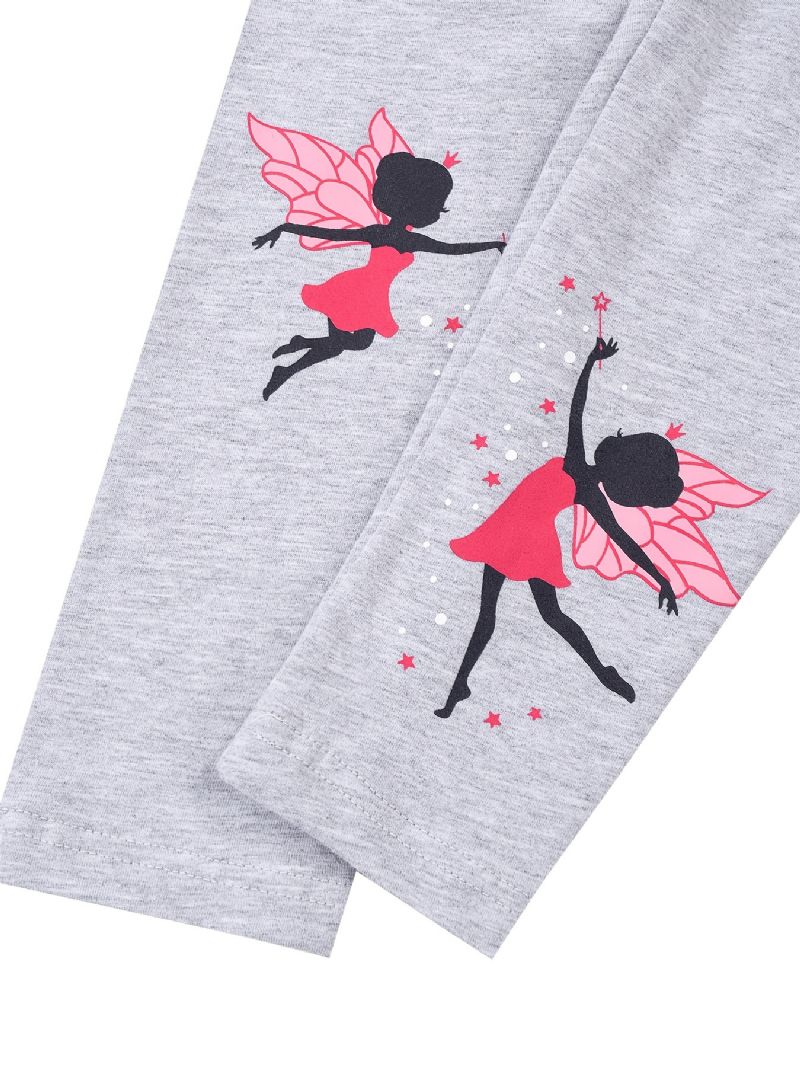 Lányok Stretch Puha Leggings Princess Print Pants Gyerekruhák