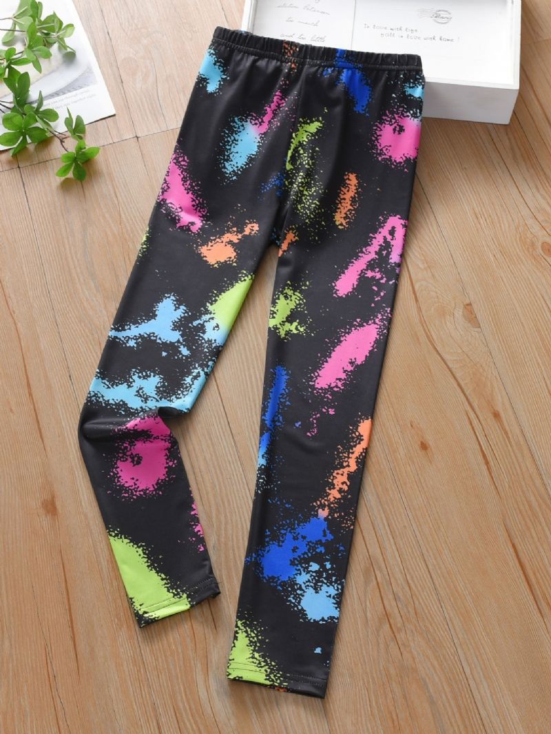 Magasan Elasztikus Szövetmintás Lányok Leggings