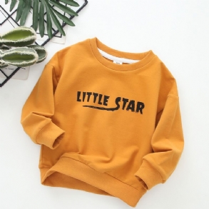 Bébi Fiúk Letter Little Star Nyomtatott Hosszú Ujjú Nyakú Pulóver