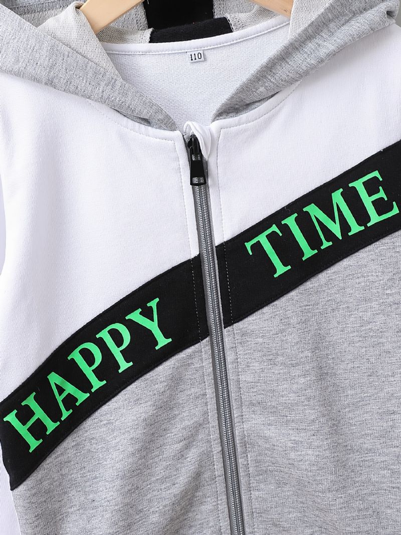 Fiúk Cipzáras Kapucnis Happy Time Pulóver Gyerekruhák