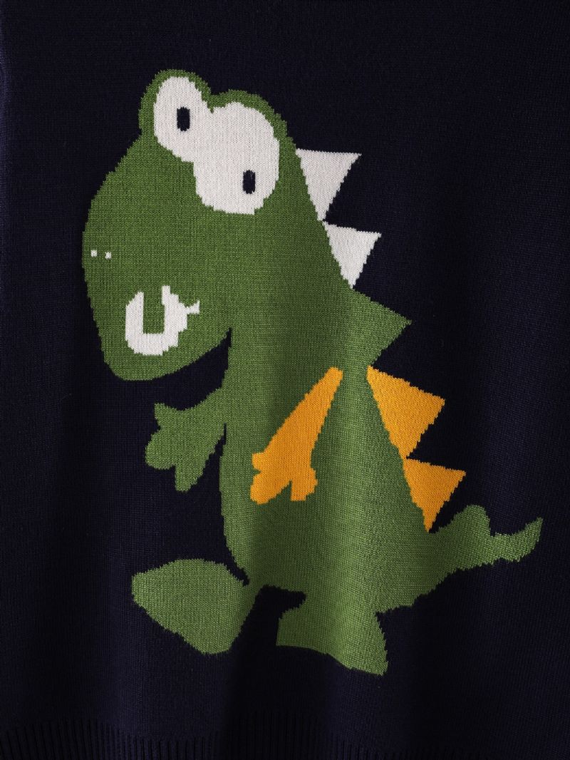 Fiúk Crew Neck Hosszú Ujjú Pulóver Dinoszaurusz Mintával