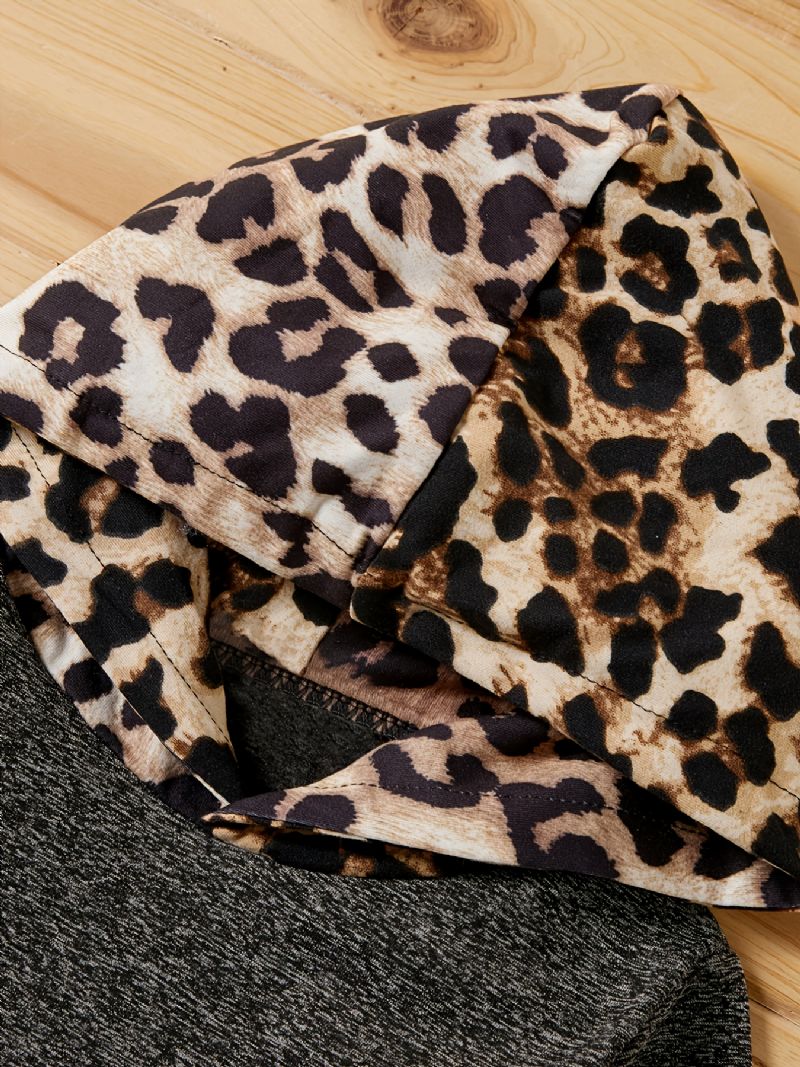 Fiúk Leopard Print Kapucnis És Nadrág Szett Gyerekruhák