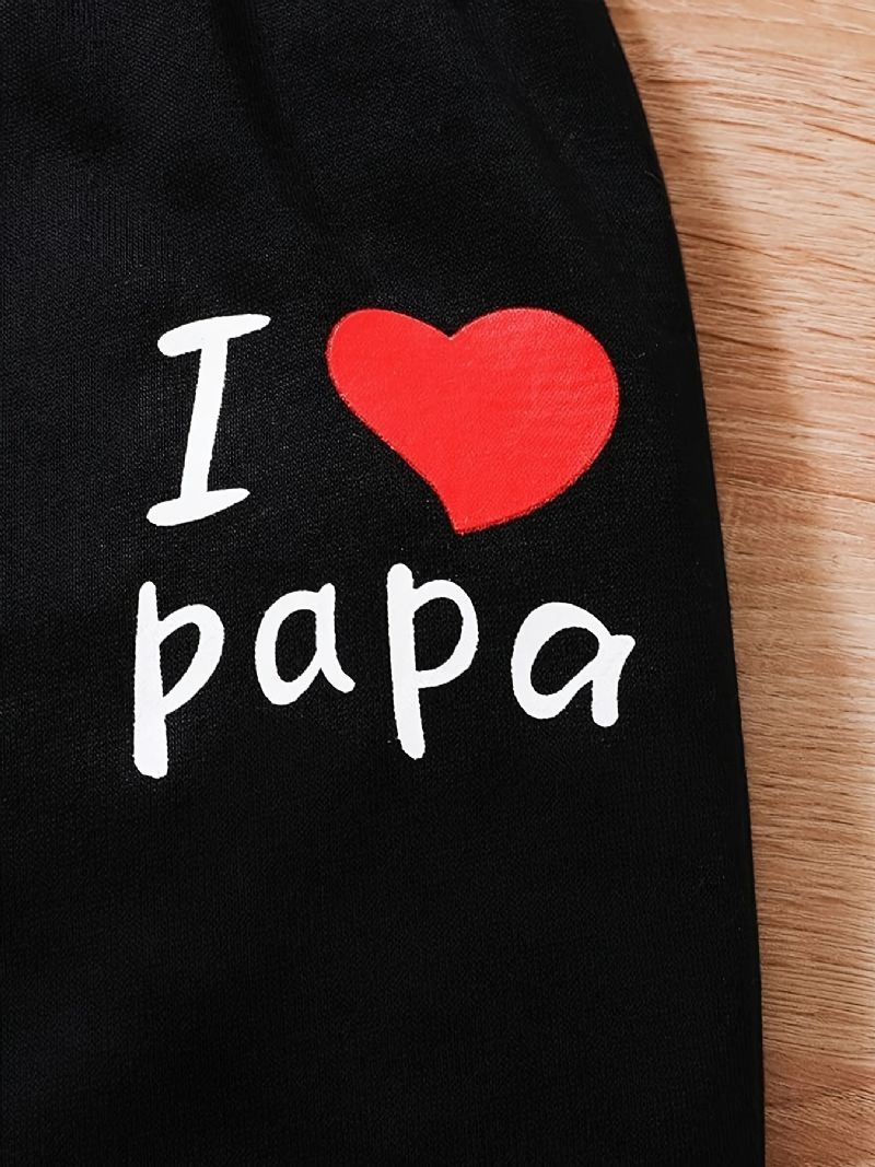 Lányok I Love Papa Pulóver És Hozzáillő Kocogó Nadrágok Gyerekruhák