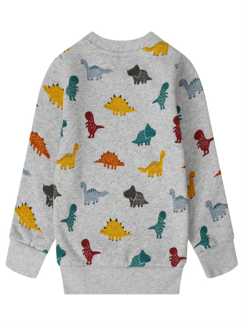 Popshion Autumn Winter Fiúk Alkalmi Dinoszaurusz Mintás Nyakú Pulóver