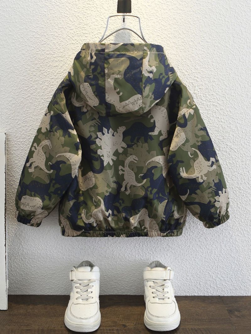 Fiúk Dinosaur Print Camo Dzseki