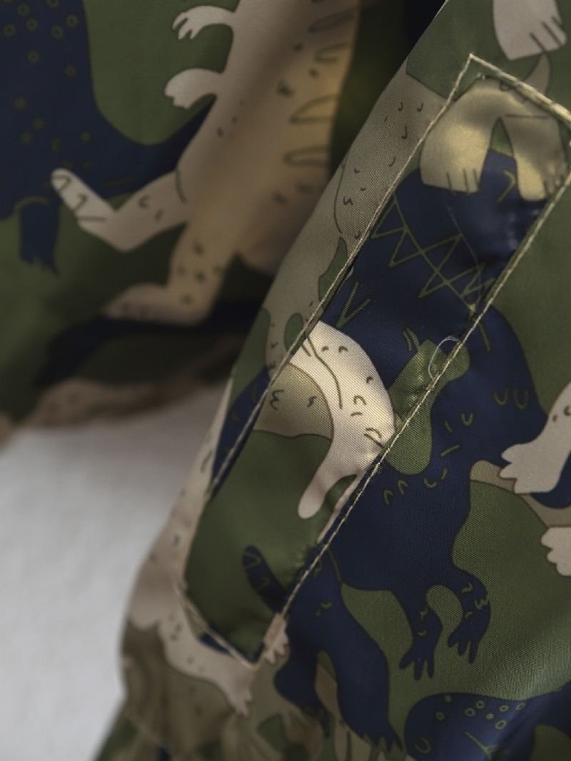 Fiúk Dinosaur Print Camo Dzseki