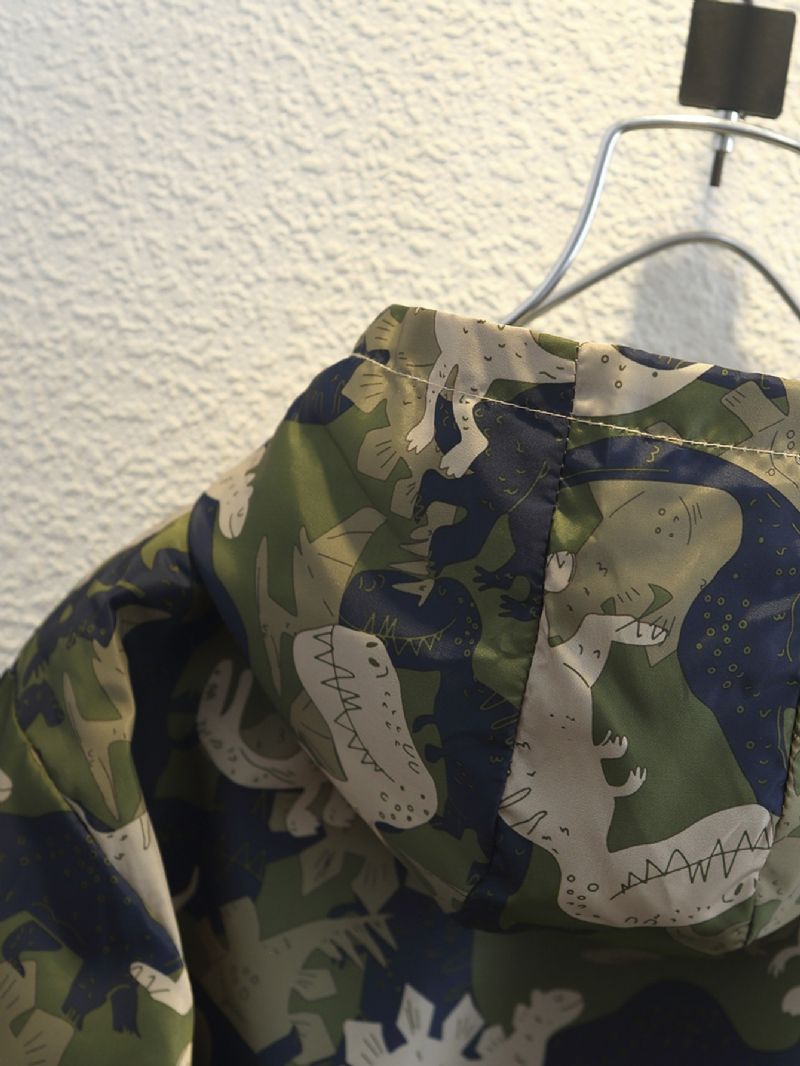 Fiúk Dinosaur Print Camo Dzseki