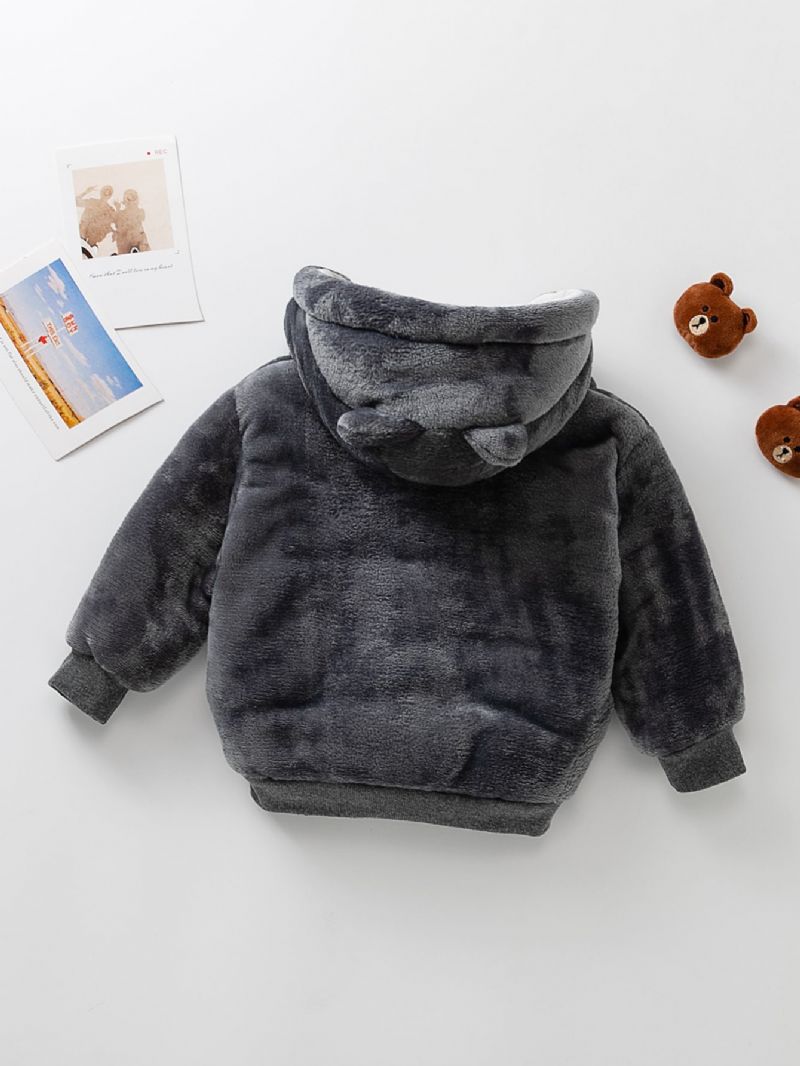 Toddler Fiúk Bear Patch Vastag Kabát