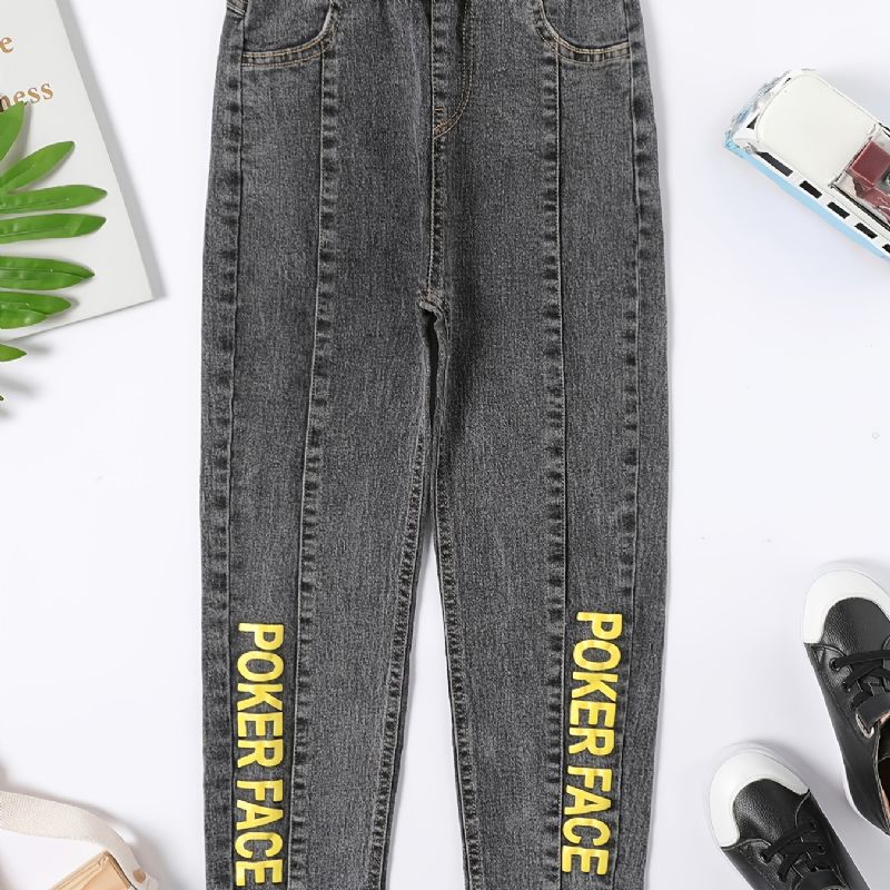 Kids Letter Print Jeans