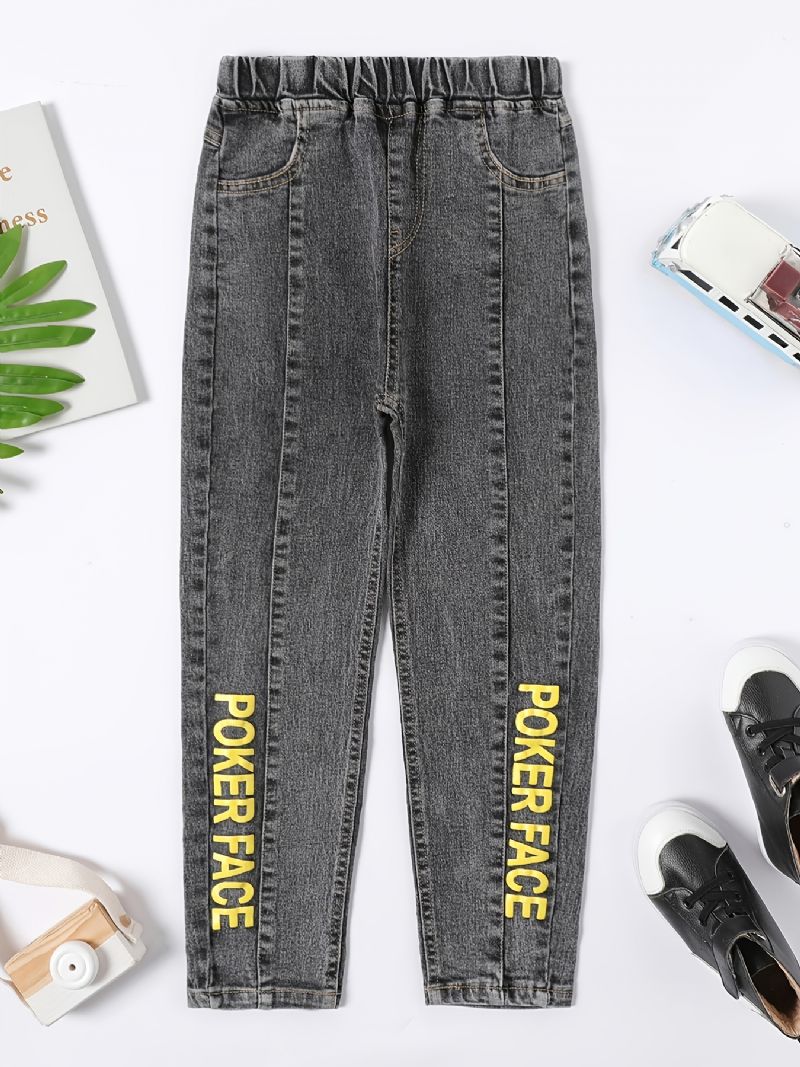 Kids Letter Print Jeans