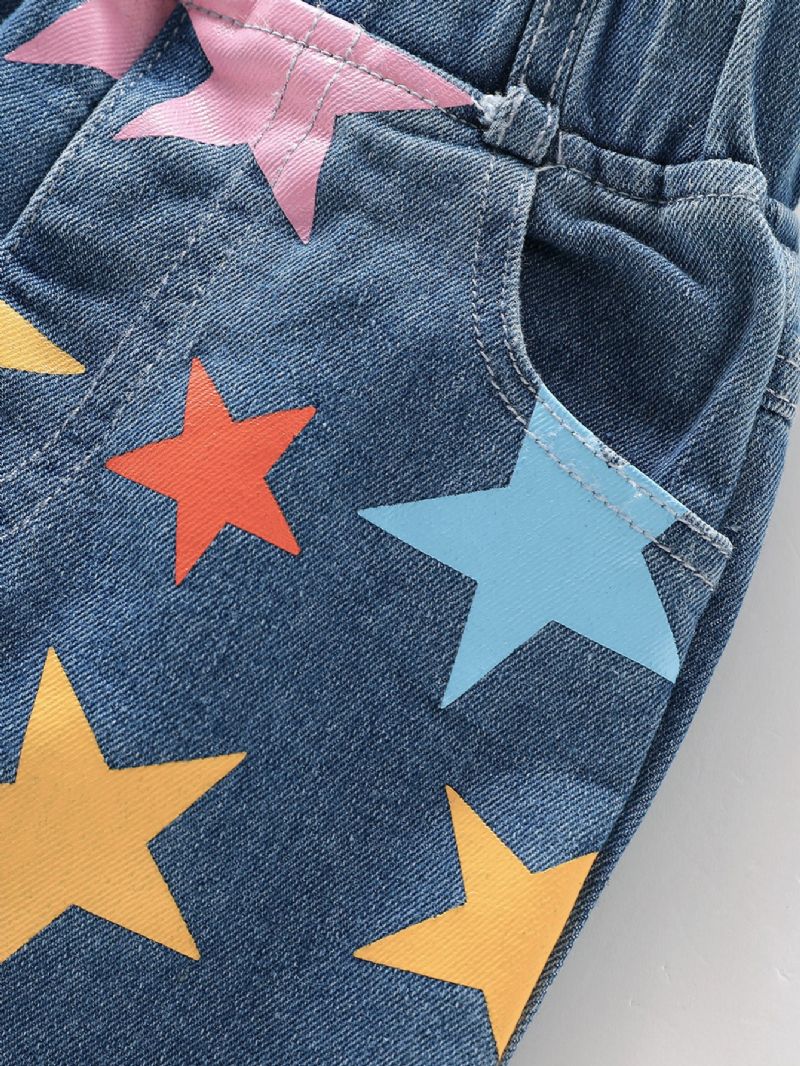 Lányok Színes Stars Print Jeans