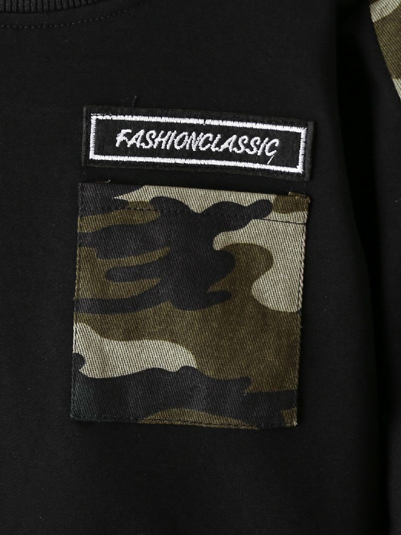 2db Fiúk Kerek Nyakú Hosszú Ujjú Camo Sweatsuit Szett