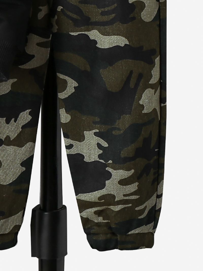 2db Fiúk Kerek Nyakú Hosszú Ujjú Camo Sweatsuit Szett