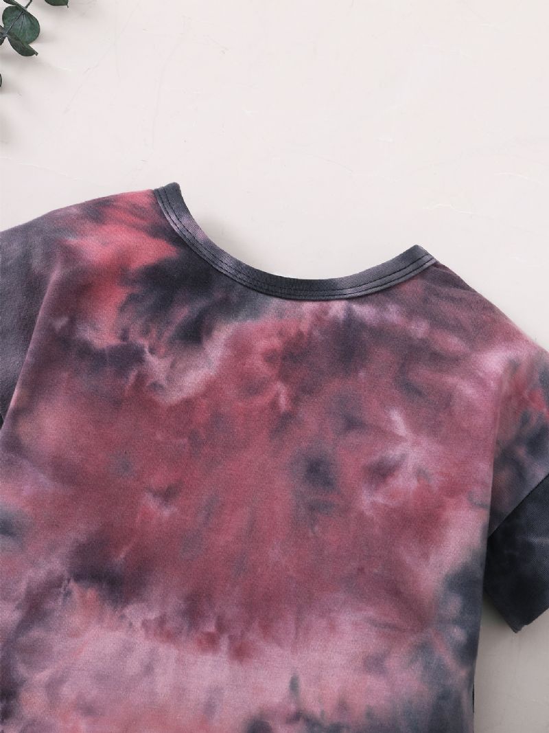 2db Fiúk Tie Dye Rövid Ujjú Rövidnadrág Szett