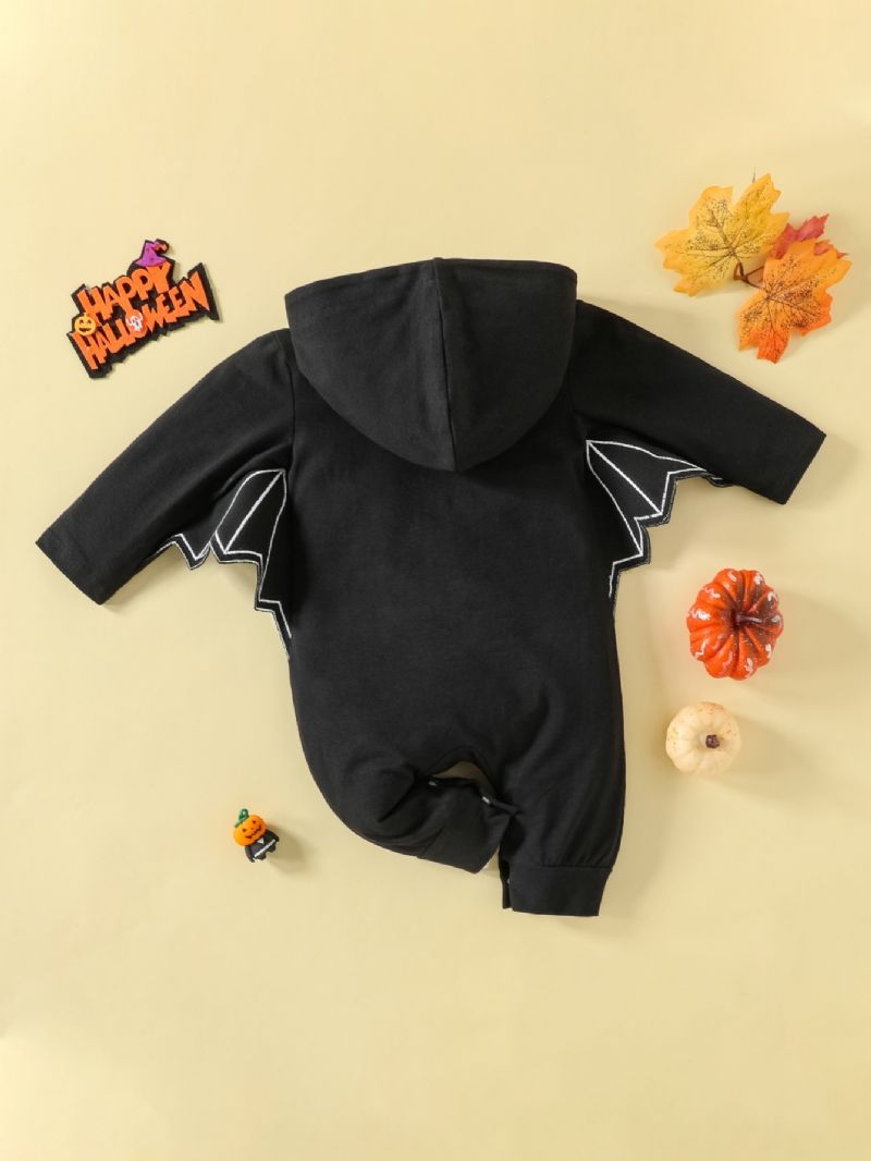 Bébi Fiúk Halloween Pumpkin Romper Jumpsuit Szárnyakkal