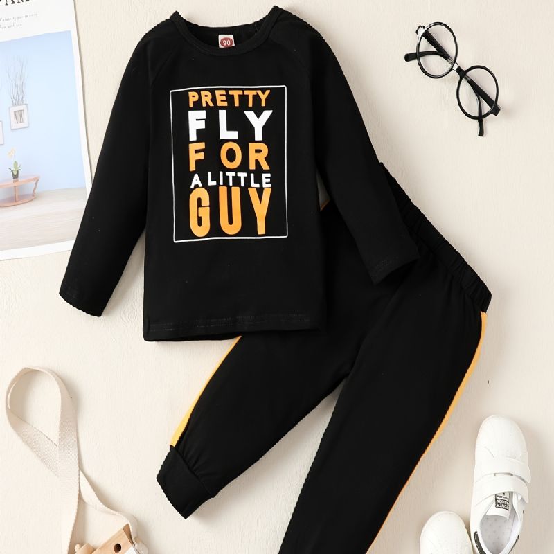 Fiúk Hétköznapi Egyszerű Pulóverek És Szett Pretty Fly Nyomattal