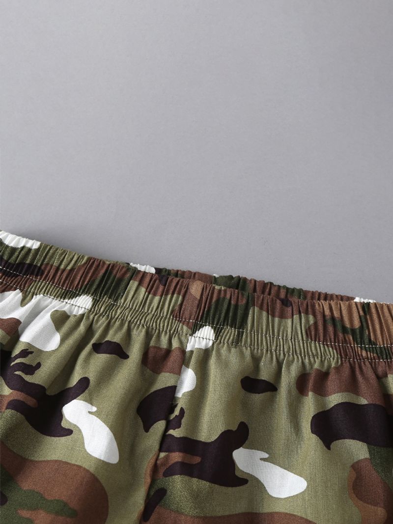 Fiúk Letter Print Tank Top + Camo Short Set Gyerekruhák Nyárra