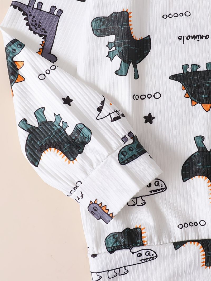 Kids Fiúk Lounge Wear Homewear Hosszú Ujjú Felső És Hozzáillő Nadrág Szett Dinoszaurusz Mintával